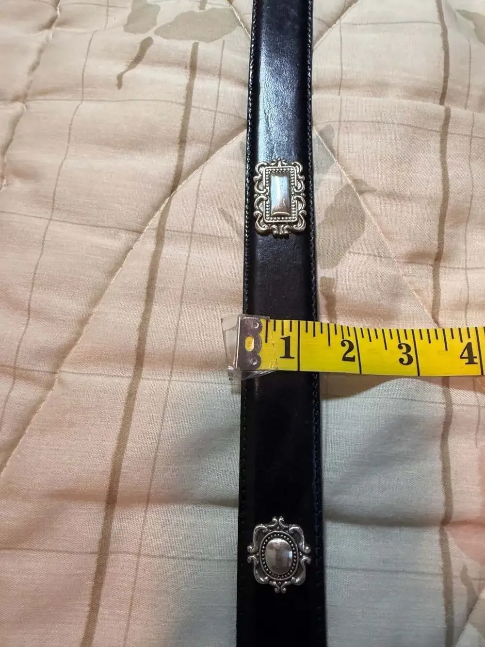 Fossil Vintage Western-Style Black Leather Concho Belt